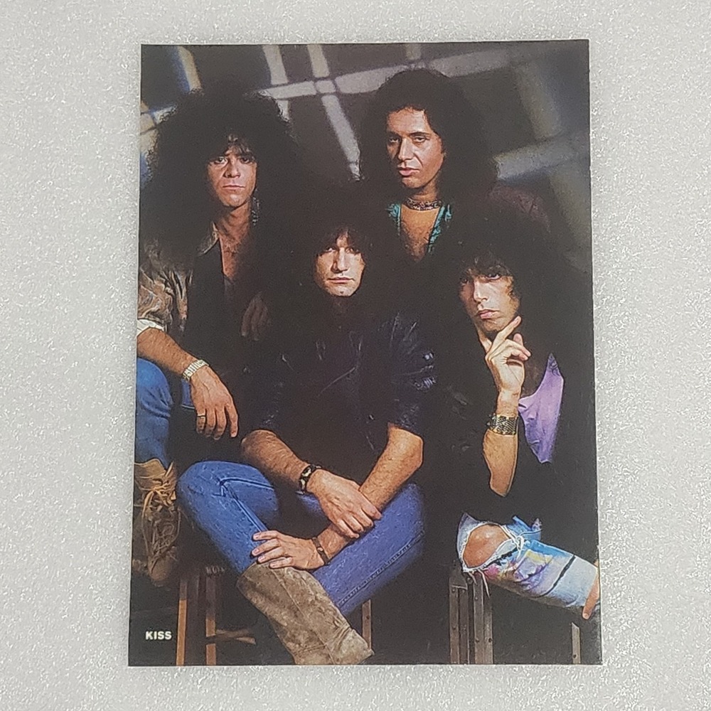 KISS & Mick Mars Double-Sided Vintage Poster Clipping 8x10 1980s Rock Ephemera
